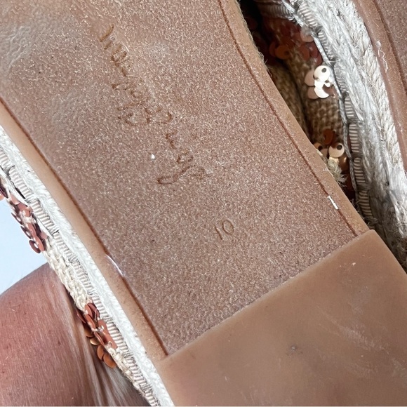 Sam Edelman Women's Cabrera Platform Burlap Gold Sequin Size 10 ⬇️ - Picture 7 of 8